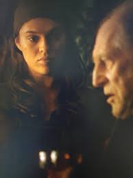 Jamie Lannister passing Arya Stark in the skiff. (ASOS Jamie I)(I know its  not actually Arya I just thought it was a funny theory)