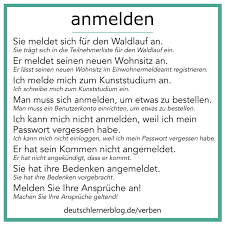 The auxiliary verb of anmelden is haben. Anmelden Konjugation Bedeutungen Beispiele Synonyme Mehr