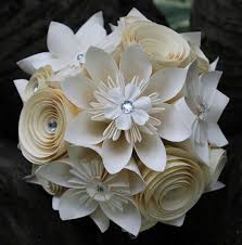 Origami And Spiral Bouquet Bridal Bouquet Unique Wedding Bouquet Paper Flowers Wedding Bouquet Paper Roses Origami Flower Bouquet