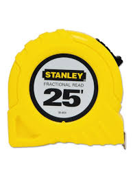 On a standard tape measure, the biggest marking is the inch mark (which generally has the biggest number, if it has them). Stanley Tools Tape Measure Standard 25 X 1 Blade Office Depot