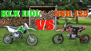 Pit Bike Comparison Ssr 125 Vs Klx110l Pit Bike 110 Pit Bike Bike
