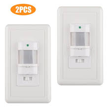 Eeekit In Wall Pir Motion Sensor Light Switch 180 Degree View Occupancy Sensor Switch Auto On Off Override Wall Lamp Switch Motion Activated Wall Switch For Cfl Led Incandescent Bulb 2 1pcs Walmart Com Walmart Com