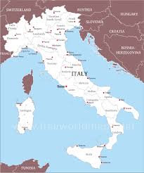 Shows all major places and roads. Italy Political Map