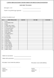 Adakah anda sering melakukan rutin penyelenggaraan pada pc anda? Contoh Borang Senarai Semak Peralatan
