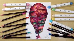 Upload, livestream, and create your own videos, all in hd. How To Draw Plus Coloring Colorful Hair W Marker Tutorial Art N Fly