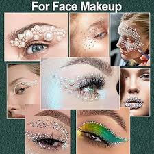 Amazon.com: Flat Back Rhinestones&Pearls Kits Round Glass Crystal AB  Gems+White&Beige Pearls with Quick Dry Makeup Glue+Picker Pencil+Tweezer  for Nail ...