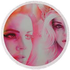 Pink Singer Round Beach Towels for Sale