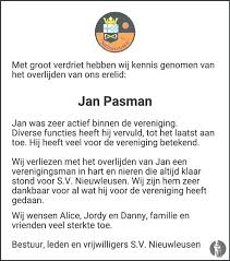 Jan Pasman ✝ 27 oktober 2019 • overlijdensbericht en condoleances