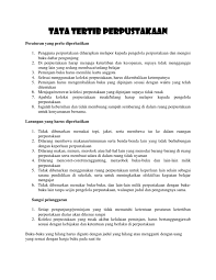 Perangkat desa diangkat dari warga desa yang memenuhi persyaratan:7. Peraturan Perpustakaan Sekolah Rendah