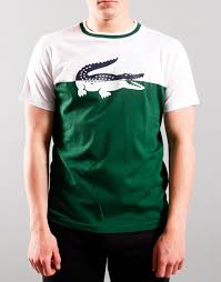 Who doesn't want to an alligator logo? Lacoste Kids Colour Block Crocodile Logo T Shirt White Green Terraces Menswear