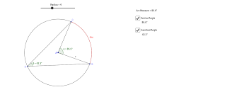 State if each angle is an inscribed angle. Central Angle To Inscribed Angle Geogebra