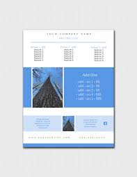 Price List Template For Photographers Videographers And It S In Baby Blue Price List Template List Template Templates