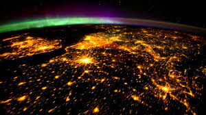 Planet Earth Seen From Space Iss Mainly At Night With Aurora Borealis Full Hd Planet Earth From Space Earth From Space Earth