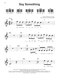 Piano sheet is arranged for piano and available in easy and advanced versions. Say Something Sheet Music A Great Big World Super Easy Piano
