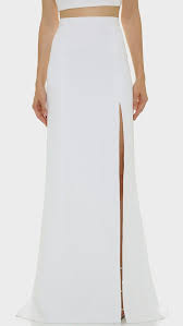 Floor Length White Maxi Skirt Small Train At Back High Quality Tailor Made High Fashion Custom Order Plus Sizes Many Fashion White Maxi Skirts Maxi Skirt