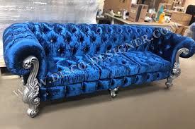 Our designs range from eye catching sculptural to the sumptuous and luxurious. Luxury Baroque Disco Sofa Velvet Blue Double Armrest