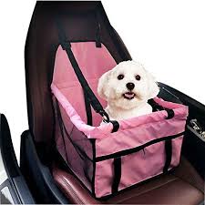 Powkoo Portable Pet Dog Car Booster Seat With Clipon Safety Leash And Zipper Storage Pocket Pink Check Out Th Dog Car Booster Seat Dog Bag Pet Booster Seat