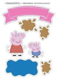 George And Peppa Pig Free Printable Cake Toppers Peppa Pig Invitations Peppa Pig Party Peppa Pig Birthday Party