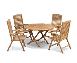 Suffolk Octagonal Table 4 Cheltenham Reclining Chairs Teak Set