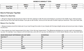 Size Chart Forever Young Swimwear