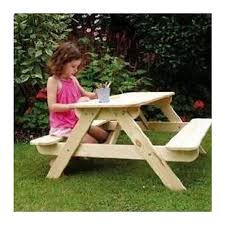 Table De Pique Nique In 2019 Kids Picnic Table Wooden Picnic Tables Kids Outdoor Furniture
