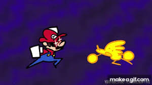 Speedrunner Mario Vs Super Sonic Fight Scene From The 2 76m Sub Special Something Versus On Make A Gif
