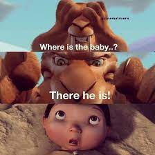 Ice Age Awww How I Wish They Had Put Pinka Baby S Smile Too As The 4th Pic Its So Sweet Funny Scenes Funny Baby Quotes Ice Age Movies