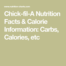Chick Fil A Nutrition Facts Calorie Information Carbs