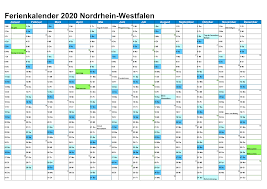 Kalender 2021 + ferien nordrhein. Ferien Kalender 2020 Mit Feiertagen Nrw Zum Ausdrucken Pdf Word Druckbarer 2021 Kalender