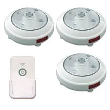 Rite Lite Led White Puck Light With Remote 3 Pack House