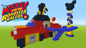 Minecraft Tutorial How To Make Mickey And The Roadster Racers Garage M Minecraft Tutorial Minecraft Minecraft Creations
