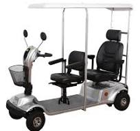 Double Seat Electric Mobility Scooter with Roof
