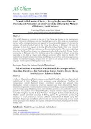 https://doi.org/10.30603/au.v21i1.2111 Da'wah in Multicultural Society;  Struggling between Identity, Plurality and Puritanity: