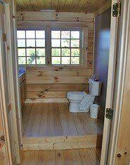 Raised Floor In A Log Home Bathroom To Hide The Plumbing Log Home Bathrooms Bathroom Plumbing Bathroom Addition