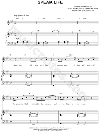 Tobymac Speak Life Sheet Music In A Major Transposable Download Print Tobymac Speak Life Speak Life Sheet Music