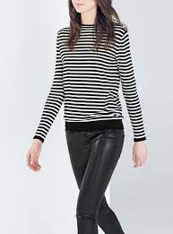 5 out of 5 stars. Womens Striped Sweater Classic Black White Vertical Stripes