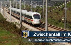 Zur kontrolle der ausgangsbeschränkungen werde. Bundespolizeidirektion Munchen Zwischenfall Im Ice 37 Jahriger Missbraucht Notbremse Presseportal