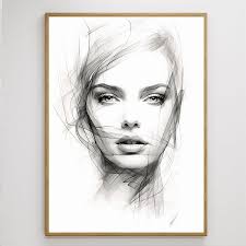 Quadro Decorativo mulher e linhas Artista: Jonathan Borba