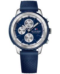 Tommy Hilfiger Men S Flynn Blue Silicone Strap Watch 47mm 1791193 Reviews Watches Jewelry Watches Macy S Tommy Hilfiger Man Tommy Hilfiger Watches For Men