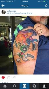 Nice 3 colors cartoon tattoo style of looney tunes character marvin the martian motive done by tattoo artist tymur denysenko from odessa, ukraine. Marvin The Martian The Sterling Skull Studio