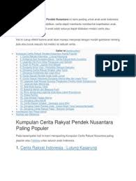 So please help us by uploading 1 new document or like us to download Kumpulan Cerita Rakyat Pendek Nusantara