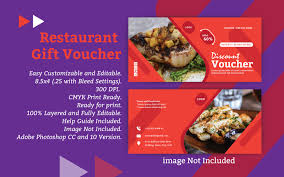 Free vector business card design templates: Restaurant Gift Voucher Vector Image Templatemonster