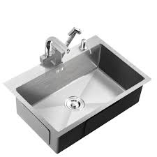 The products featured in our top pick list a kitchen faucet (below) may project more into the sink opening because of the larger sink area and the need to wash/rinse large pans and such. 304 Stainless Steel Kitchen Single Sink 4mm Thick Large Capacity Wash Basin 3 Types Of Faucet With Drain Basket Wx4181041 Kitchen Sinks Aliexpress