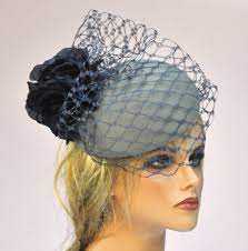 Fascinator Wedding Fascinator Hat Derby Fascinator Navy Fascinator Gray Fascinator Fascinator With Veil Formal Ha Dressy Hats Elegant Hats Horse Race Hats