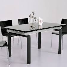 Table En Verre Noire A Rallonge Extensible Borneo Table En Verre Table En Verre Noir Verre Noir