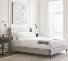 The bed legs were easy to install and were excellent quality. Jake Upholstered Platform Bed With Metal Legs Pottery Barn