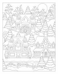 Who doesn't love trimming the tree with ornaments, garland, and sparkly lights? Winter Houses Christmas Coloring Pages Christmas Coloring Sheets Fairy Coloring