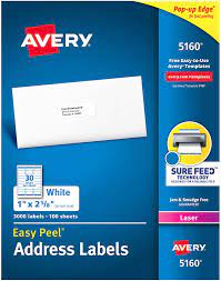 Avery label templates for excel ,tutorial excel, step by step excel, how to use excel. Amazon Com Avery 5160 Easy Peel Address Labels White 1 X 2 5 8 Inch 3 000 Count Pack Of 1 Address Labels Office Products