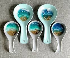 Decorative Spoon Rest Kitchen Beach Decor Kitchen Utensils Etsy Decorative Spoon Beach Kitchen Decor Beach Theme Kitchen