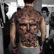 Large Zeus Tattoo On Back By Chico Morbene Tattooblend Zeus Tattoo Back Tattoo Tattoos